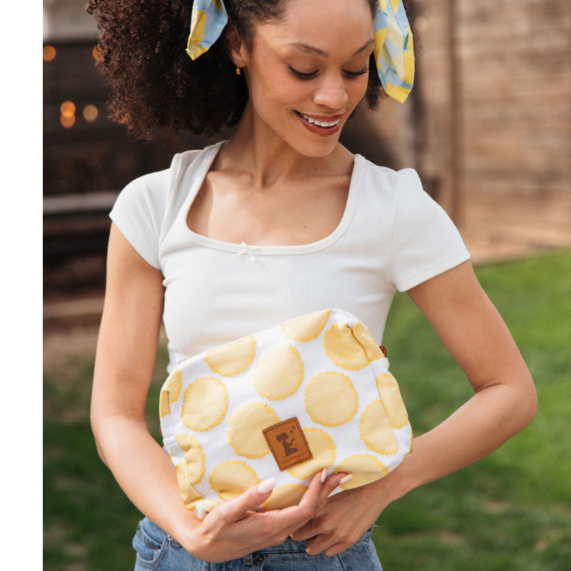 Upcycled Polka Dot Cosmetic Pouch