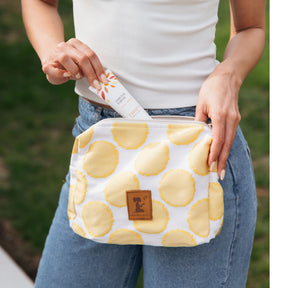 Upcycled Polka Dot Cosmetic Pouch
