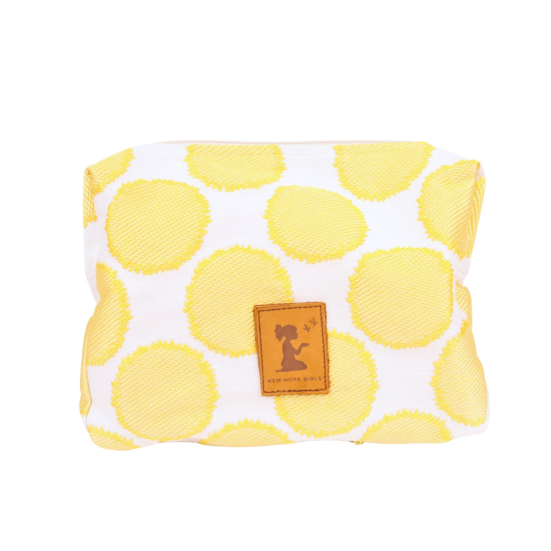 Upcycled Polka Dot Cosmetic Pouch