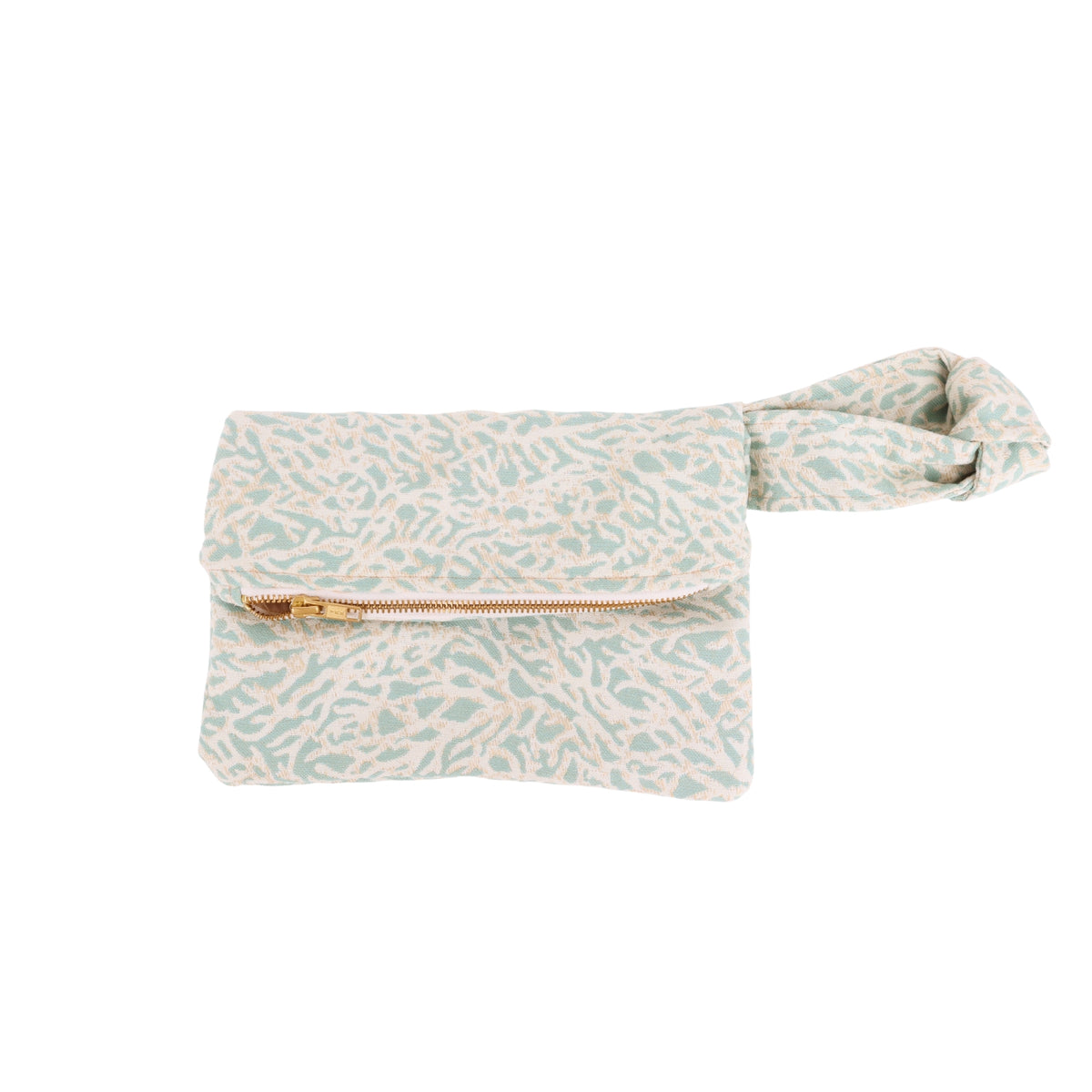 Upcycled Blue Coral Wristlet Clutch Bag