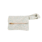 Upcycled Blue Coral Wristlet Clutch Bag