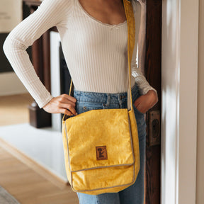 Upcycled Canvas Messenger Bag