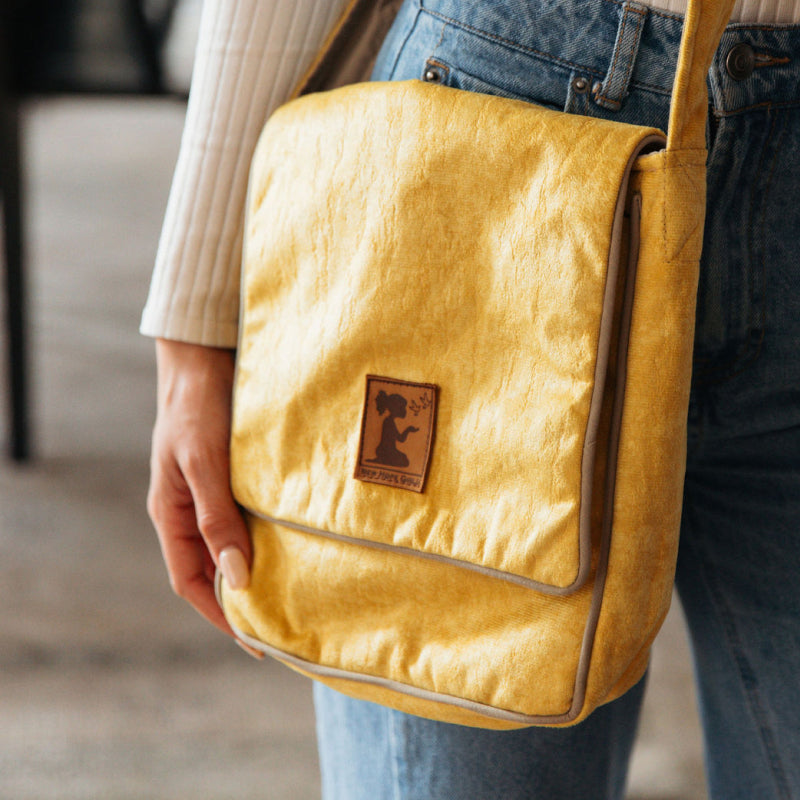 Upcycled Canvas Messenger Bag