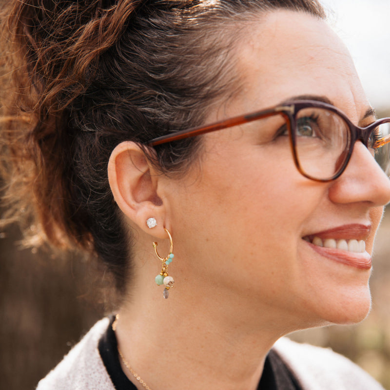 Gemstone Droplets Earrings