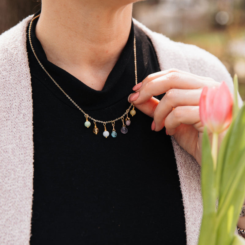 Gemstone Droplets Necklace