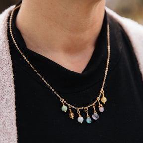 Gemstone Droplets Necklace