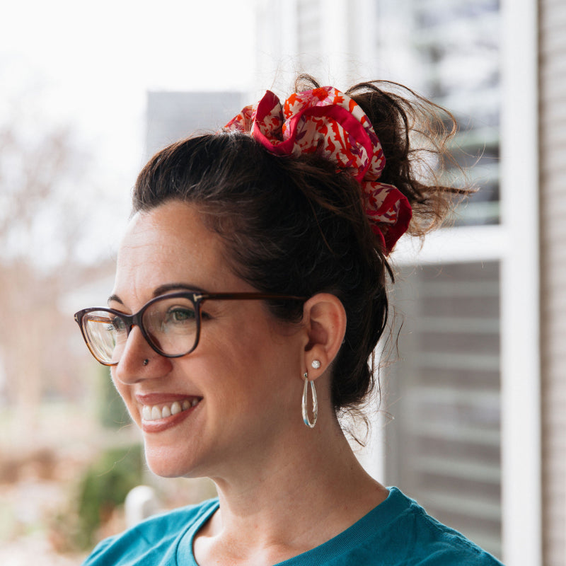 Doubled Layer Upcycled Fabric Scrunchie