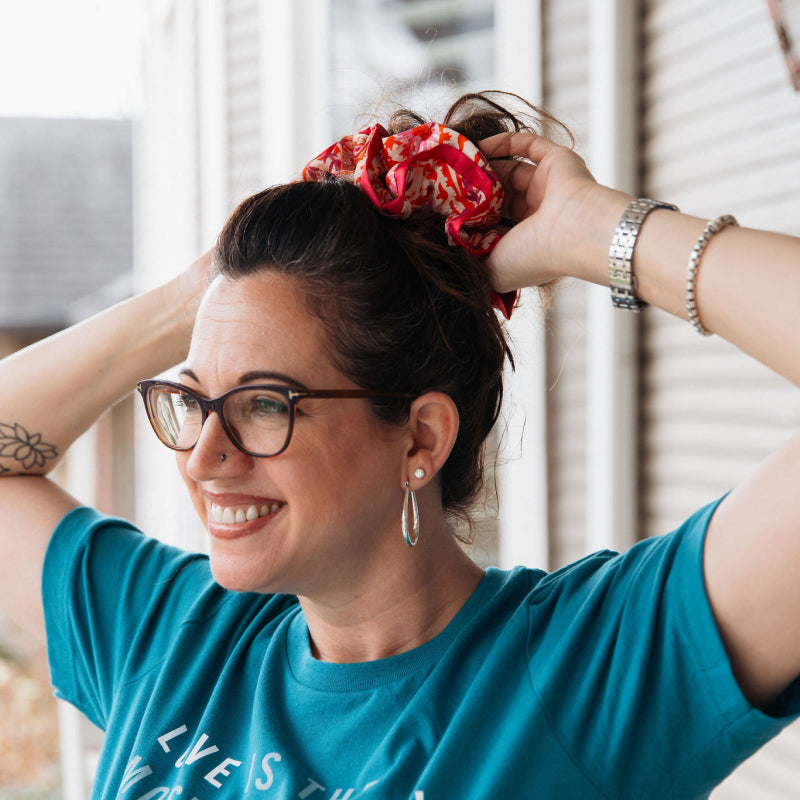 Doubled Layer Upcycled Fabric Scrunchie