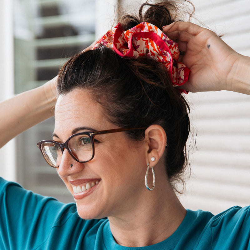 Doubled Layer Upcycled Fabric Scrunchie