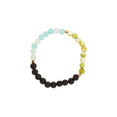 Lava Bead and Gemstone Essential Oil Bracelet, Green Aqua