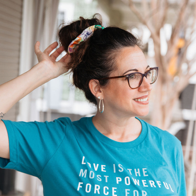 Springtime Upcycled Fabric Scrunchie