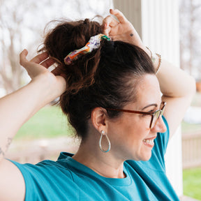 Springtime Upcycled Fabric Scrunchie