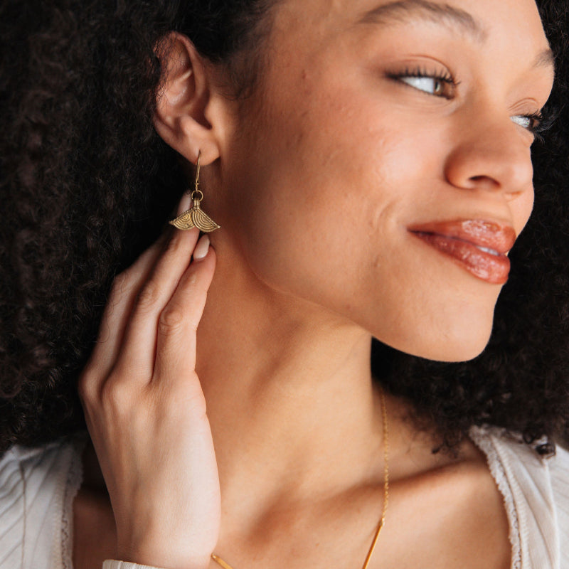 Brass Wing Earrings