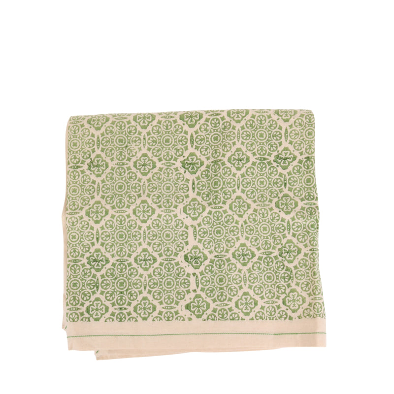 Sage Green Mosaic Cotton Tablecloth