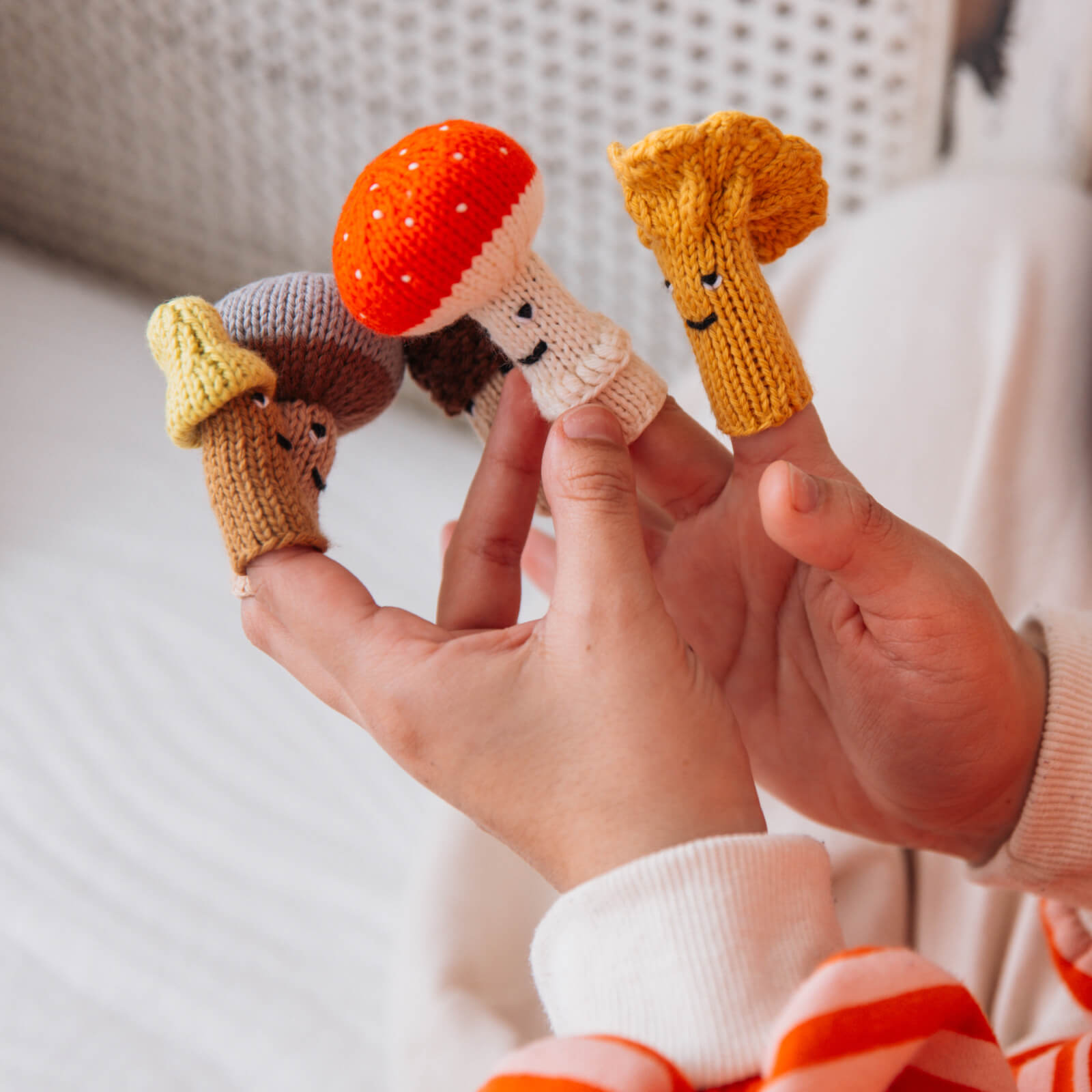 Handcrafted Mushroom Finger Puppets