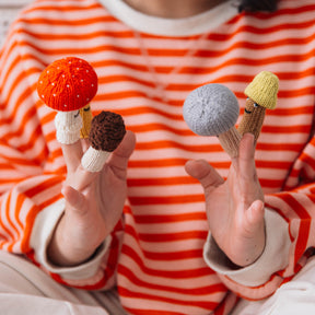 Handcrafted Mushroom Finger Puppets