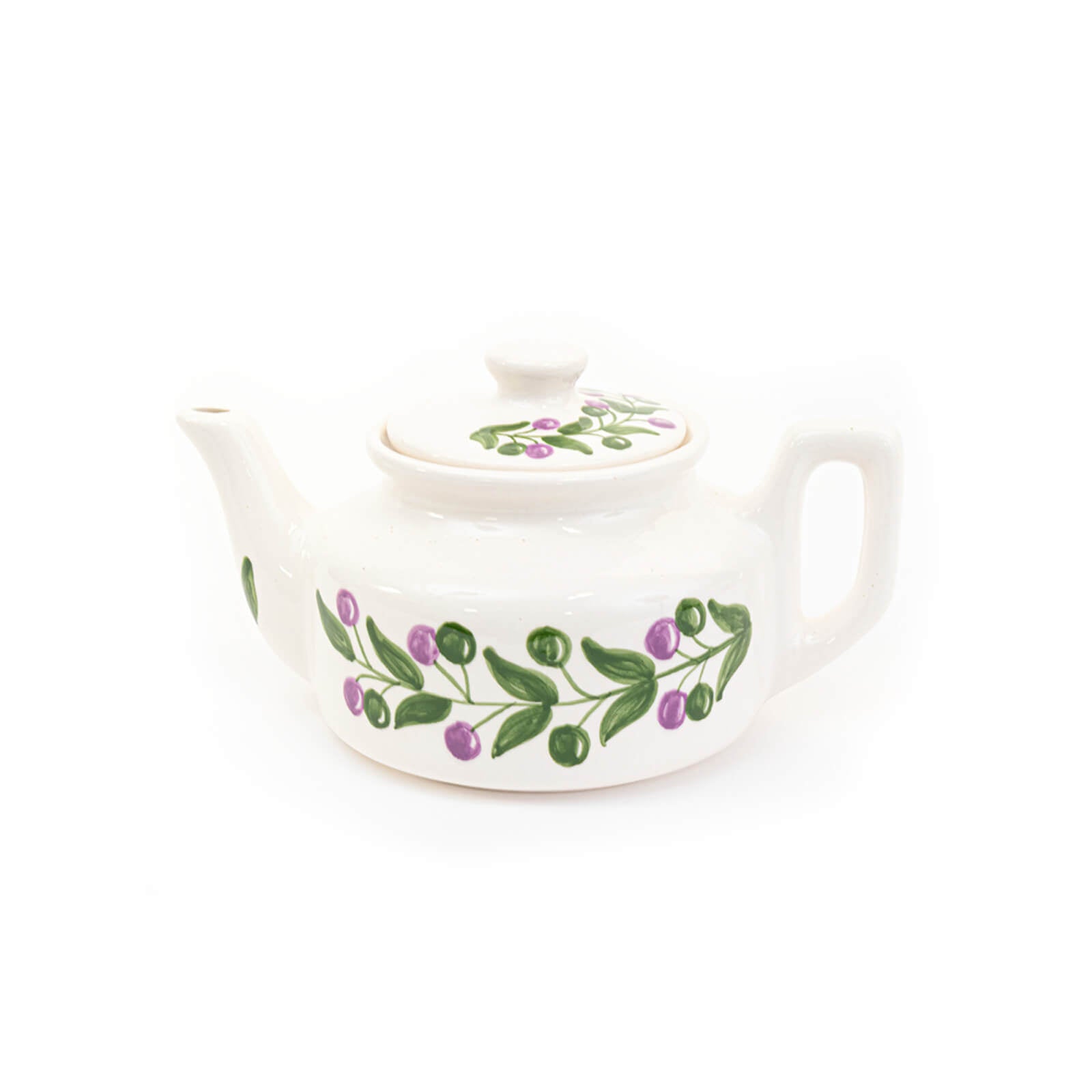 Handmade Olive Branch Ceramic Teapot