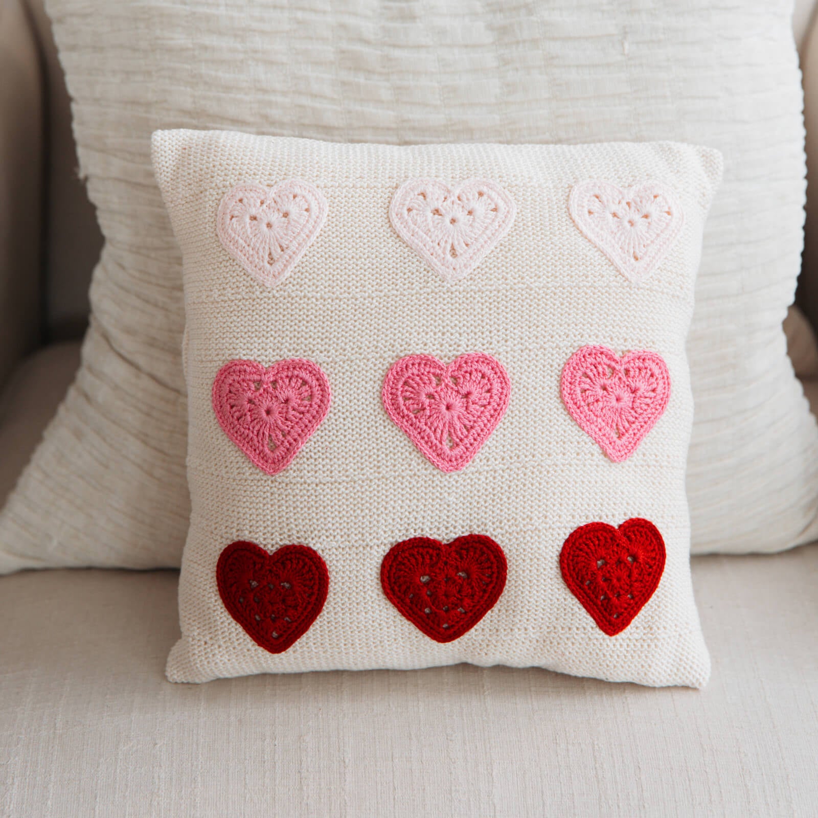 Hand-Crocheted Heart Pillow