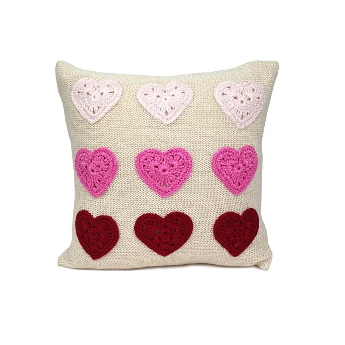 Hand-Crocheted Heart Pillow