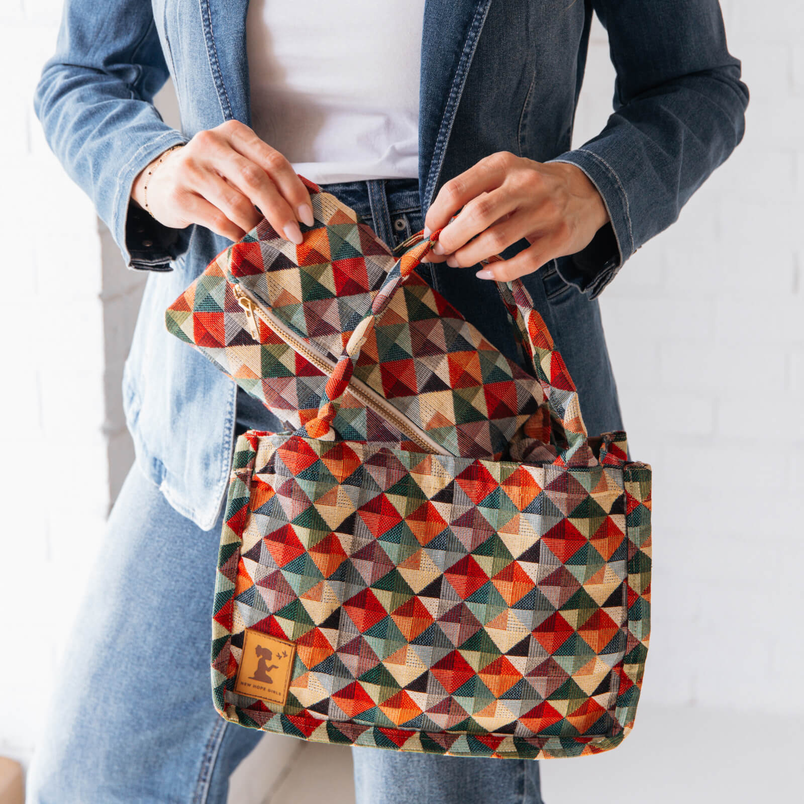 Handmade Kaleidoscope Wristlet Clutch