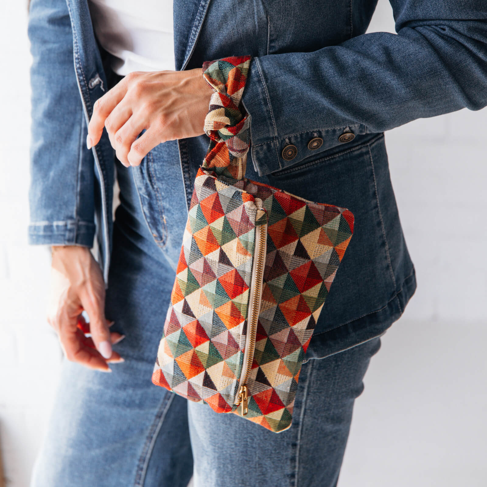 Handmade Kaleidoscope Wristlet Clutch