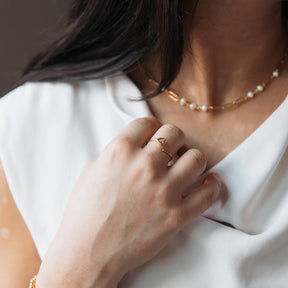 Handcrafted Gold Heart Adjustable Ring