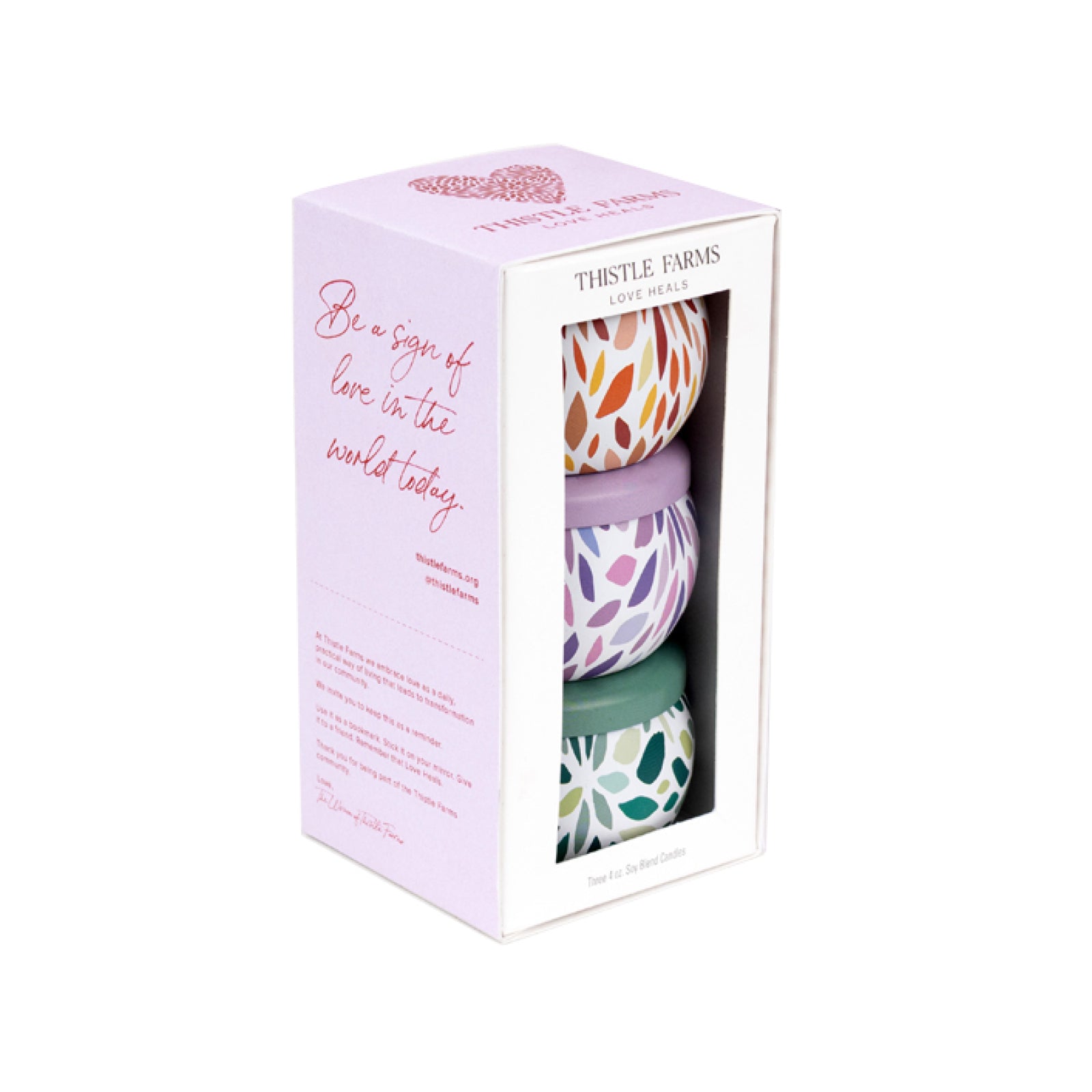 Love Heals Valentine Mini Candle Set of 3 - Thistle Farms