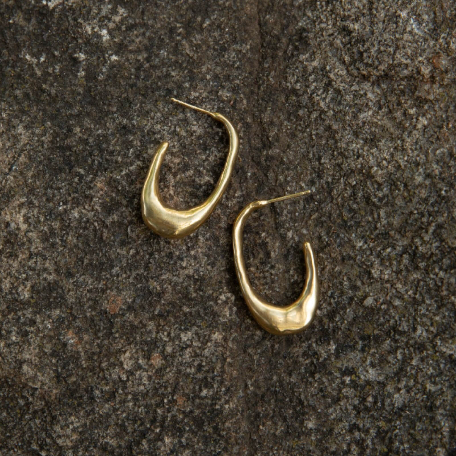 Handcrafted 14k Gold-Coated Brass Aurora Hoop Earrings