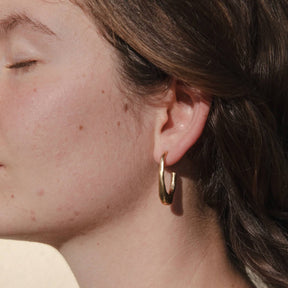 Handcrafted 14k Gold-Coated Brass Aurora Hoop Earrings