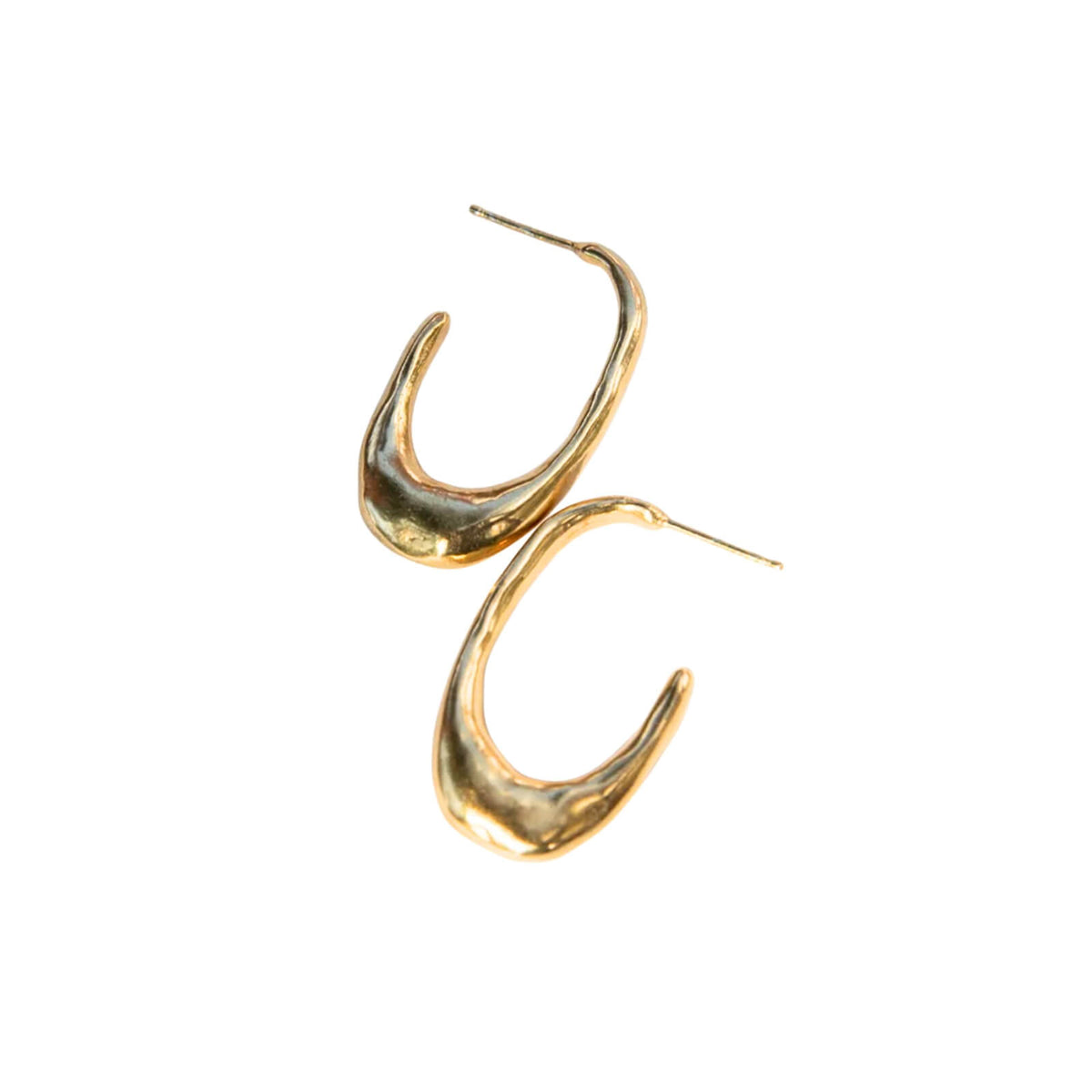 Handcrafted 14k Gold-Coated Brass Aurora Hoop Earrings