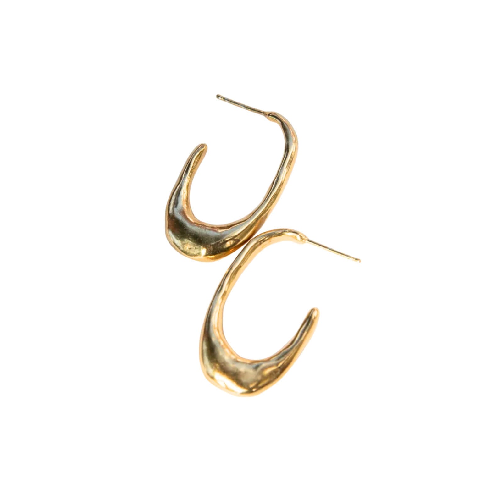 Handcrafted 14k Gold-Coated Brass Aurora Hoop Earrings