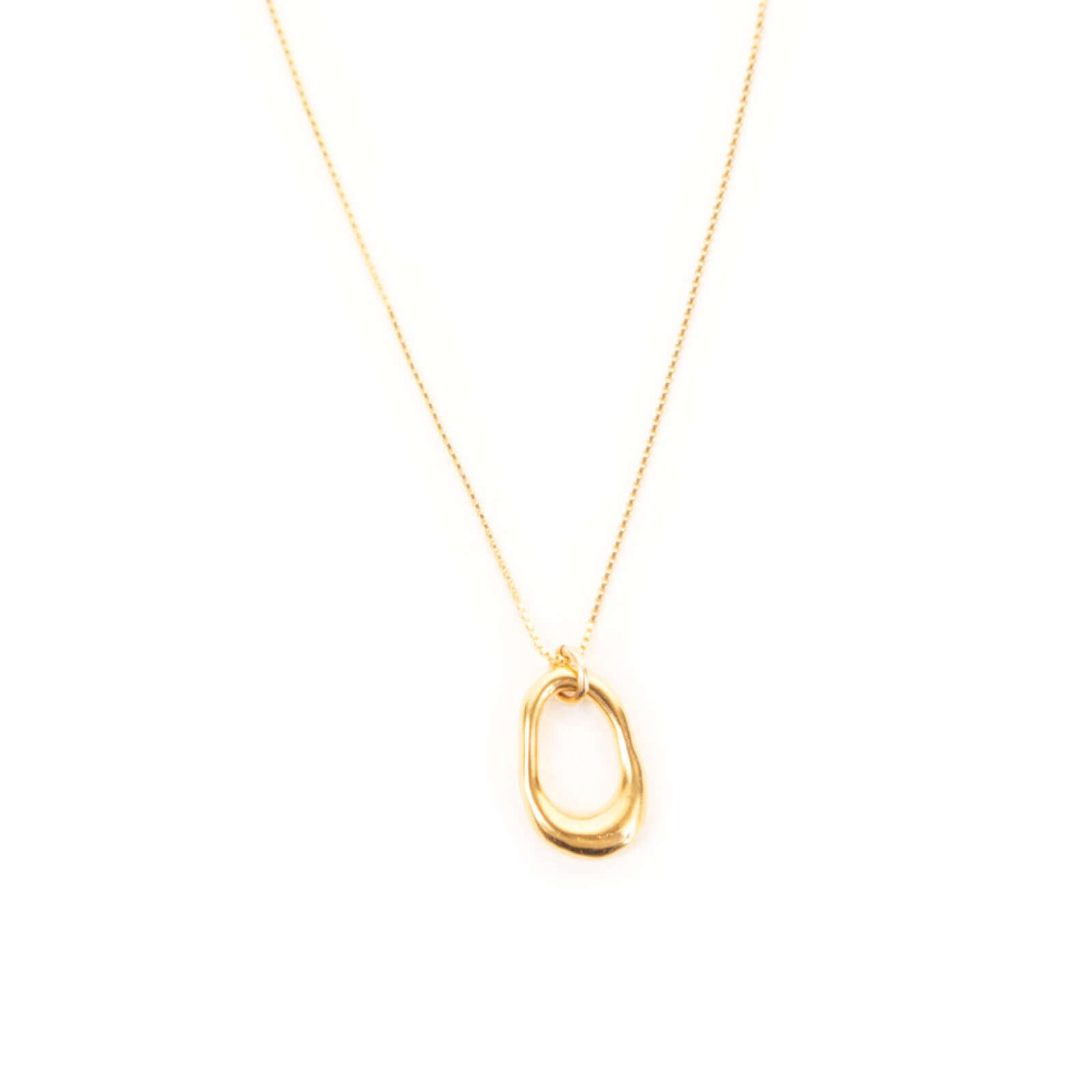 Handcrafted 14k Gold-Coated Brass Cove Oval Pendant