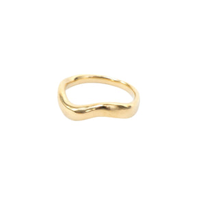 Handcrafted 14k Gold-Coated Brass Wave Ring