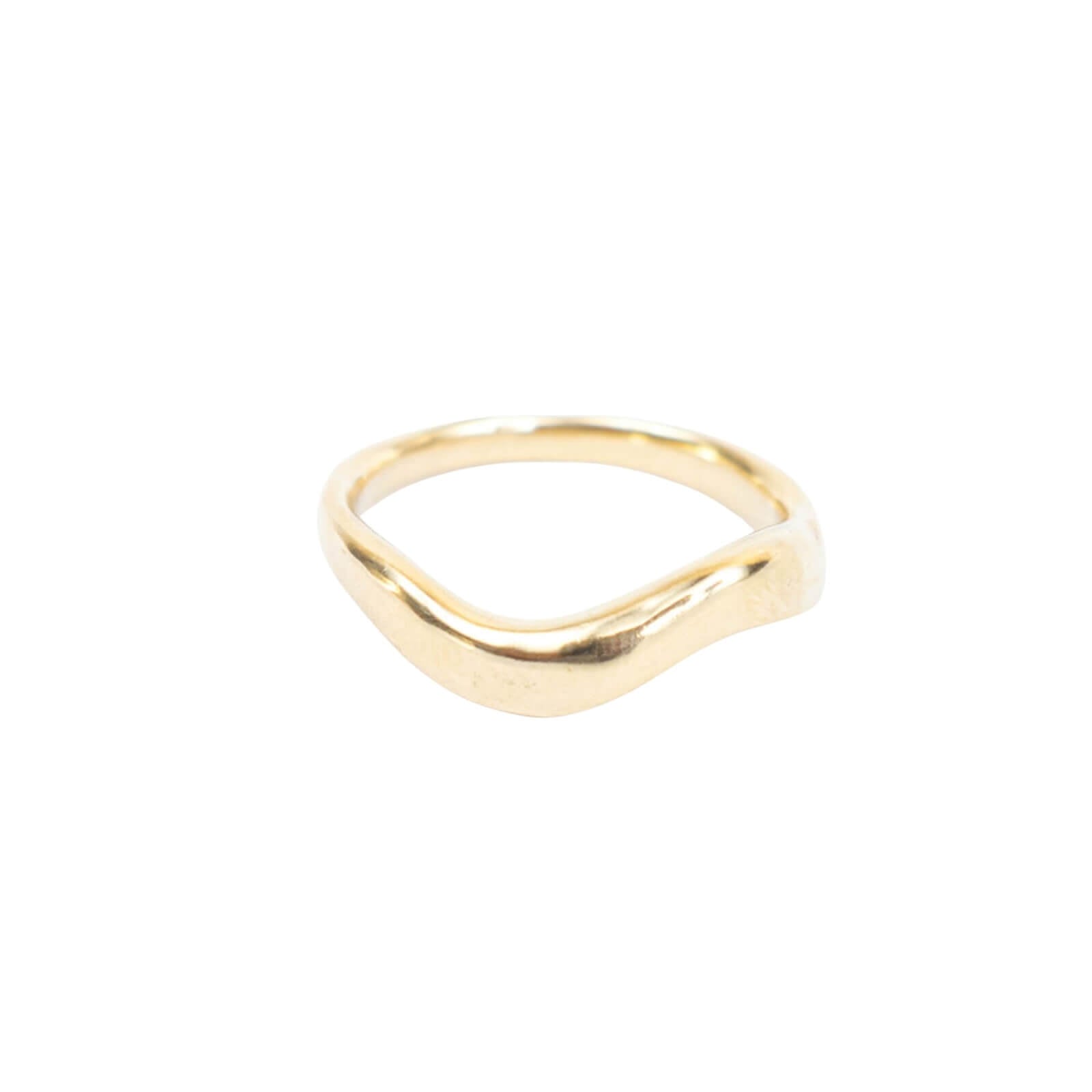 Handcrafted 14k Gold-Coated Brass Wave Ring