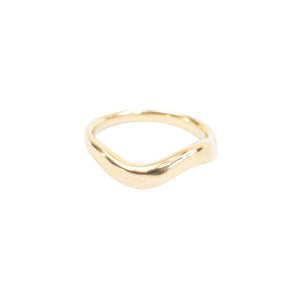 Handcrafted 14k Gold-Coated Brass Wave Ring