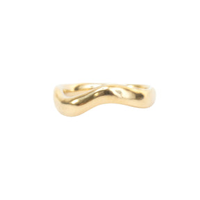 Handcrafted 14k Gold-Coated Brass Wave Ring