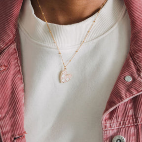 Checkerboard Heart Necklace