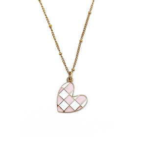 Checkerboard Heart Necklace