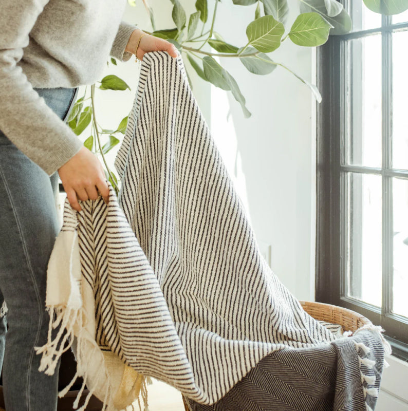 Striped Slub Throw