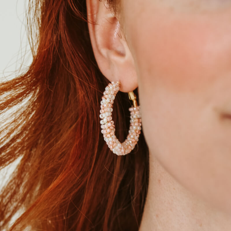 Azaniah Bead Hoop Earrings