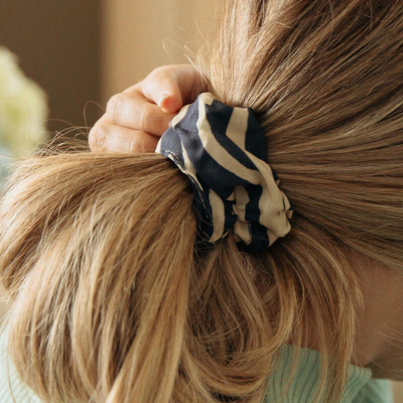 Navy Vine Scrunchie