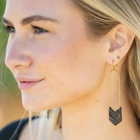 Chevron Ankole Drop Earrings