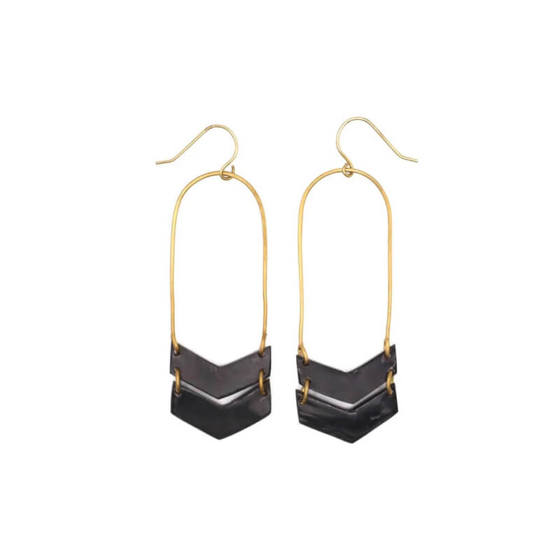 Chevron Ankole Drop Earrings