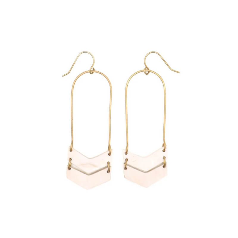 Chevron Ankole Drop Earrings