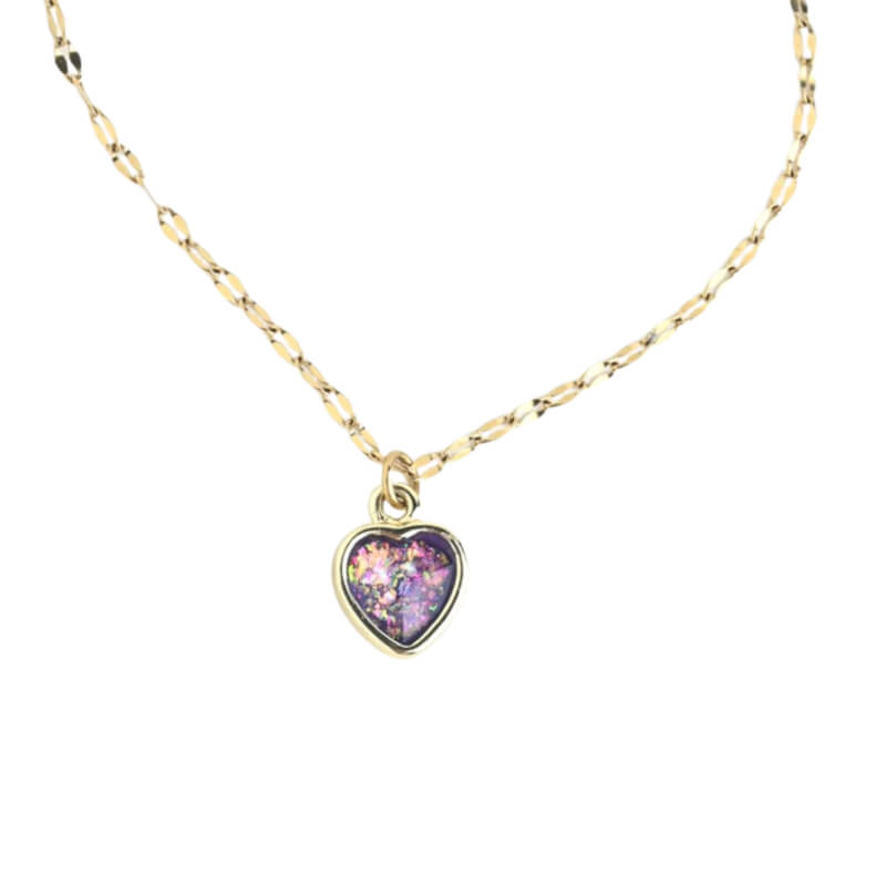 Blue Sparkle Heart Necklace