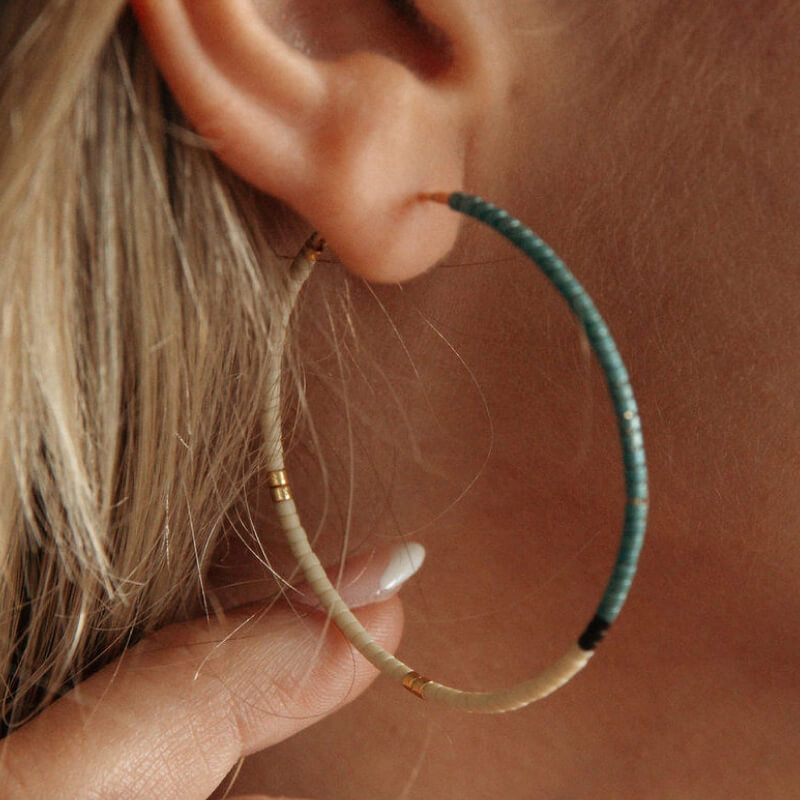 Sky Blue Mala Hoops