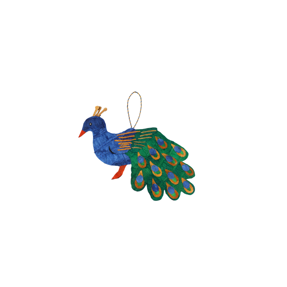 Peacock Silk Ornament