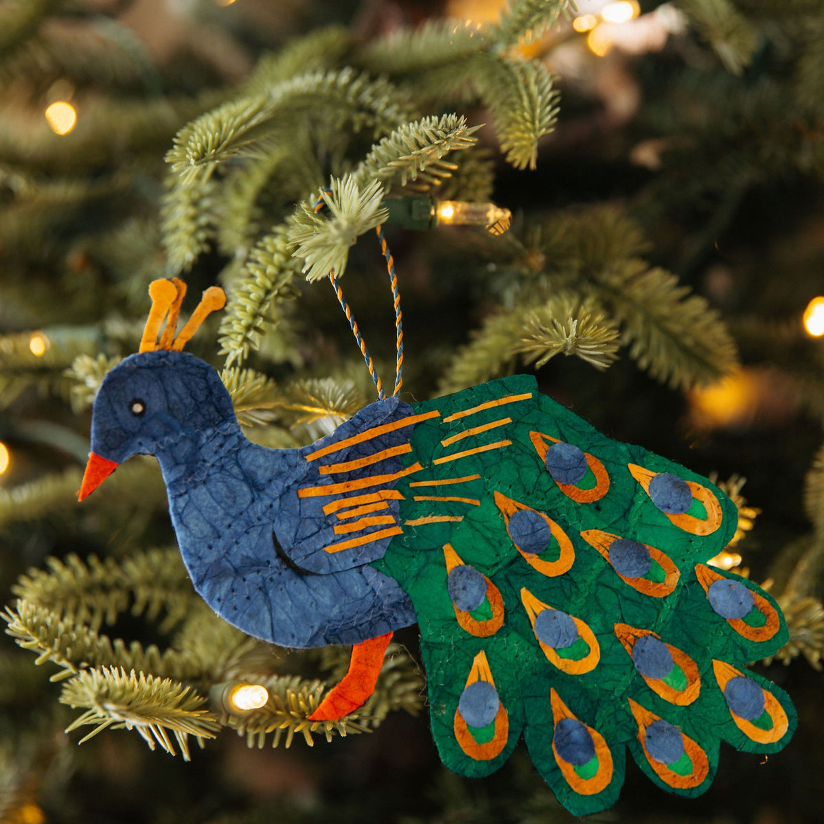 Peacock Silk Ornament