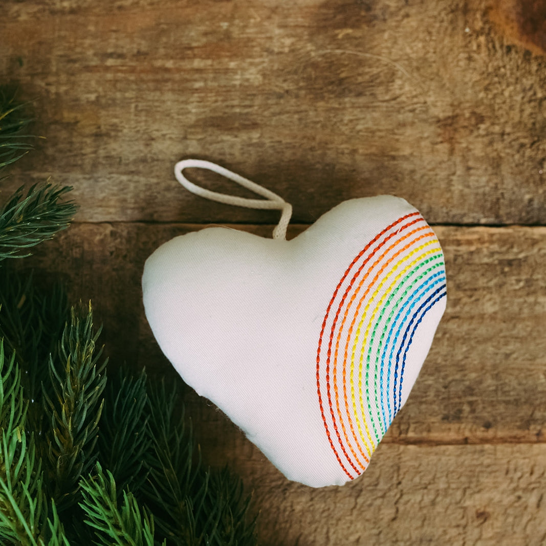 Rainbow Heart Ornament