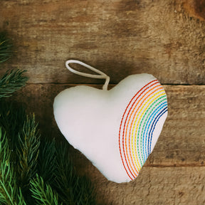 Rainbow Heart Ornament